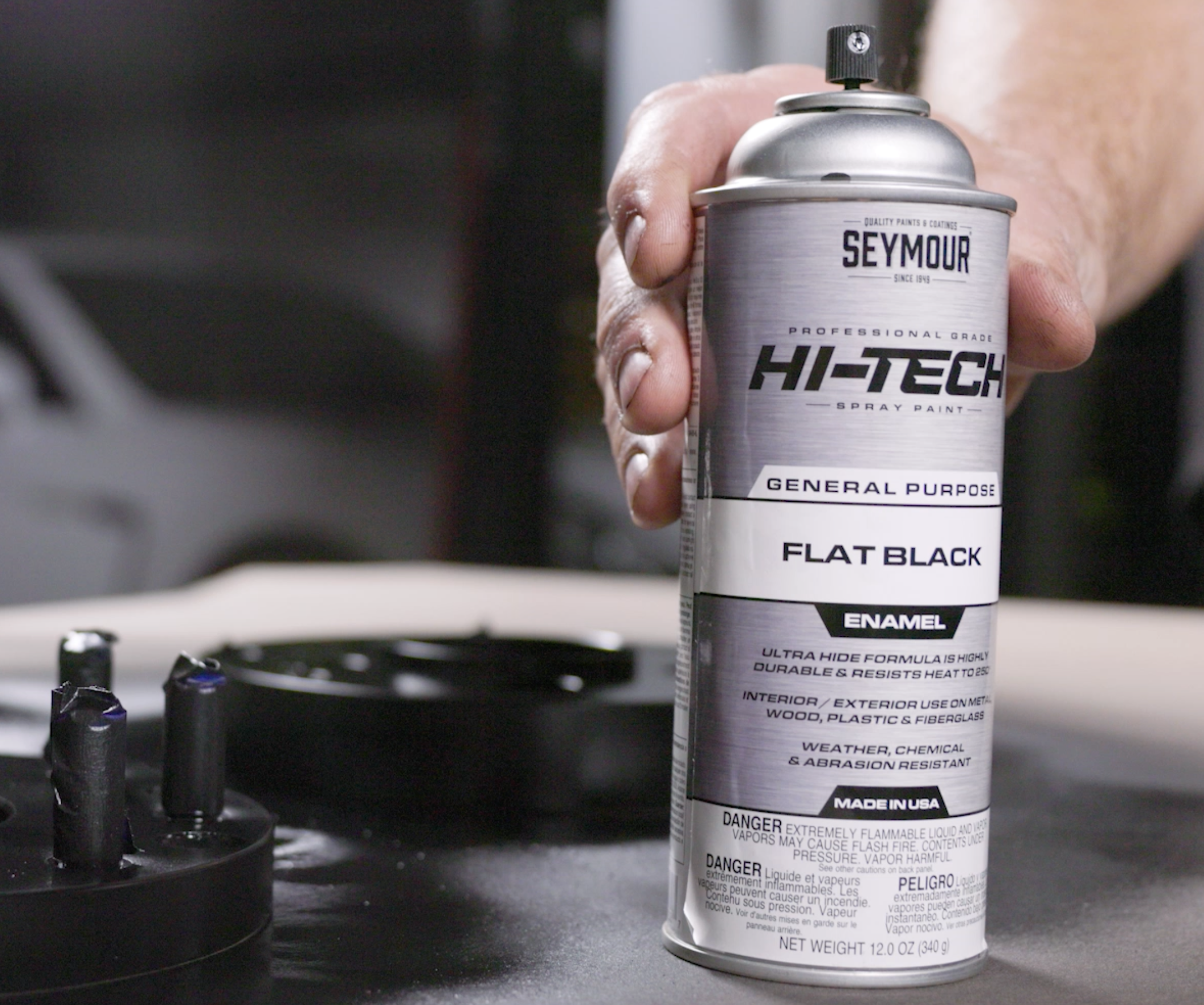 Hi-Tech Enamel Spray Paint—Flat Black (12 oz)