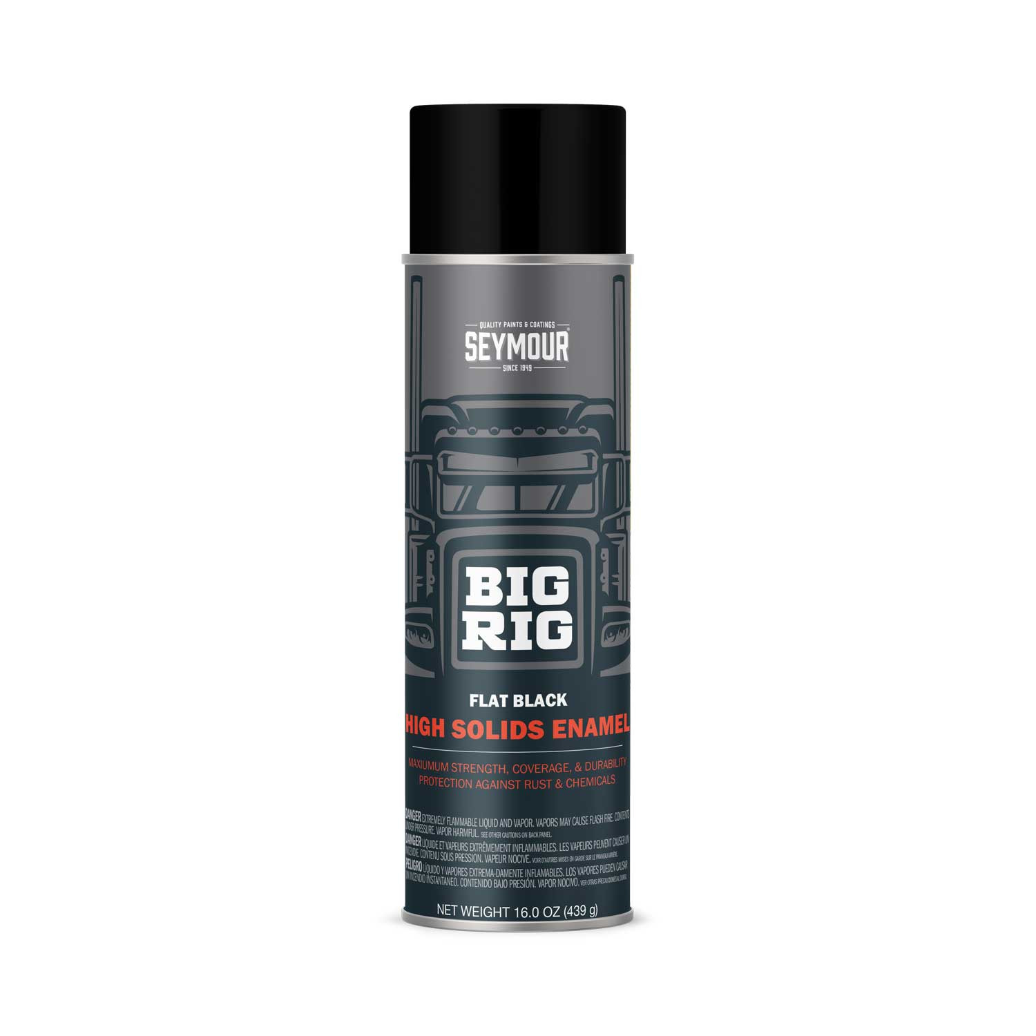 20-1633 Seymour Big Rig Heavy-Duty Industrial Enamel Flat Black (16 oz)