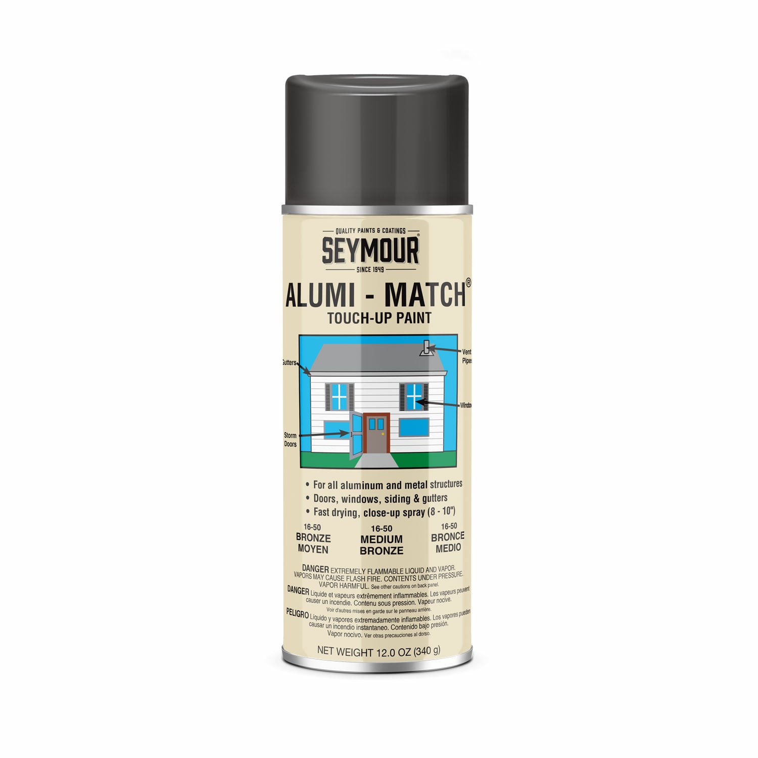 16-50 Seymour Alumi-Match Professional Structural Aluminum Touch-Up Spray Paint 16-50 Seymour Alumi-Match Professional Structural Aluminum Touch-Up Spray Paint