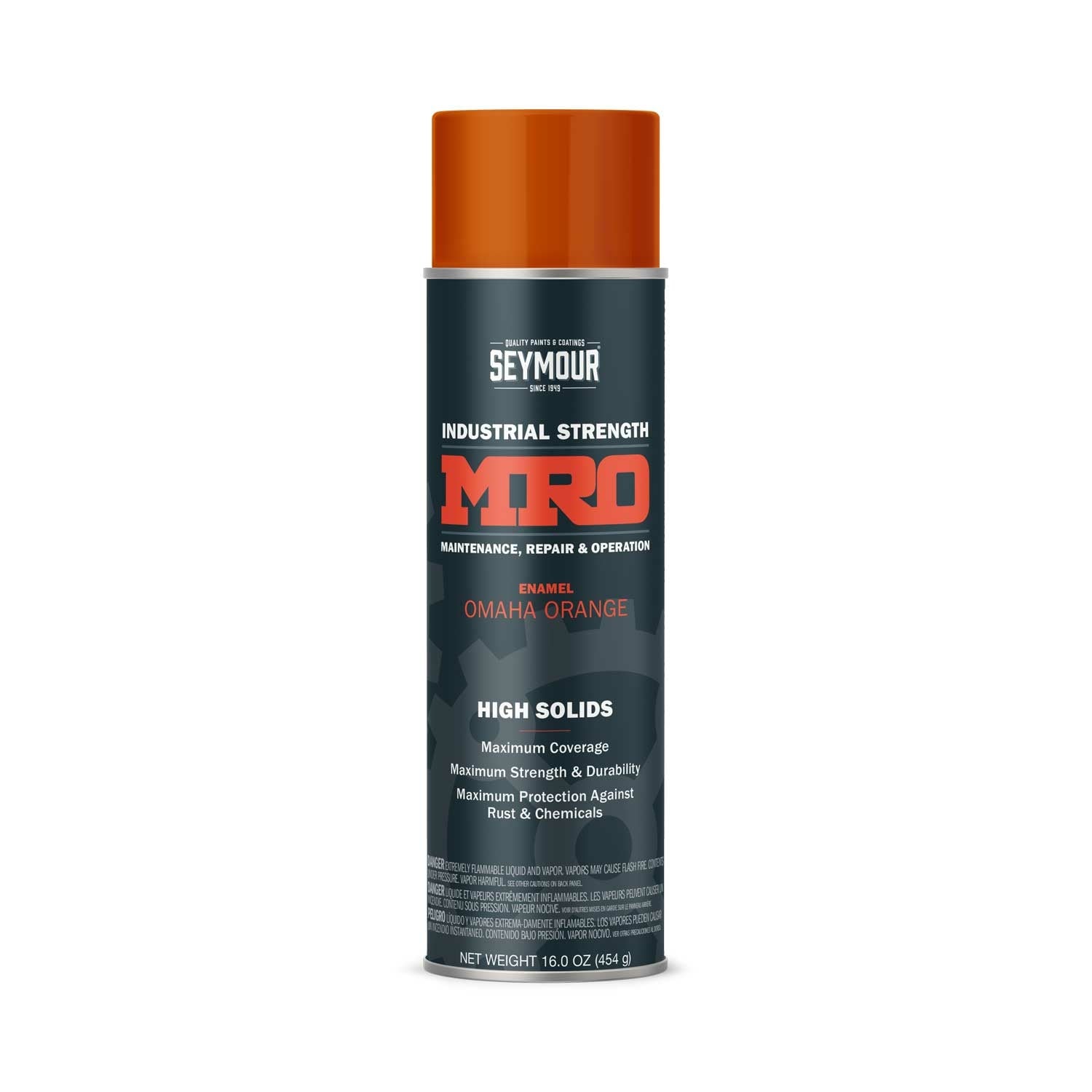 MRO Industrial-Grade High Solids Spray Paint—Omaha Orange