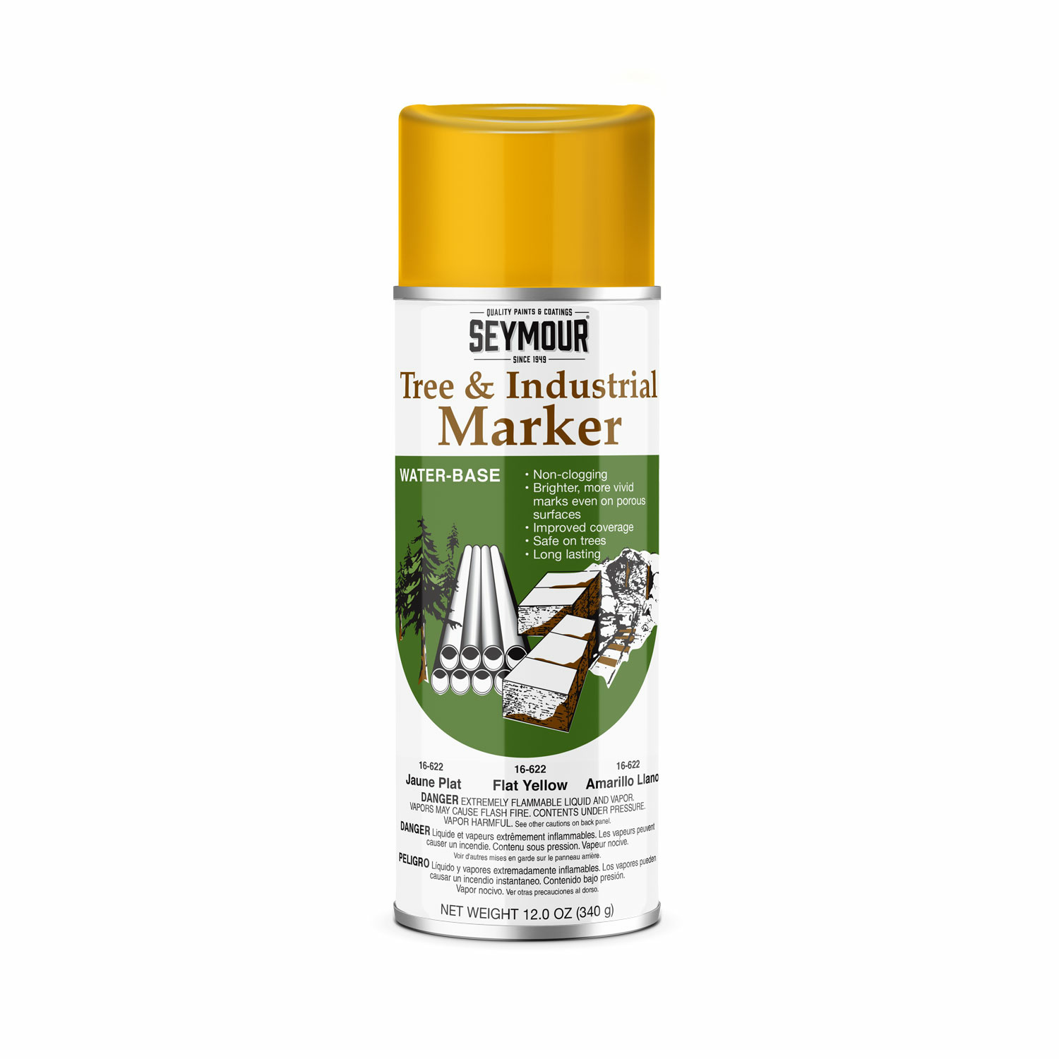 16-622 Seymour Tree & Industrial Marking Paint, Yellow (12 oz)