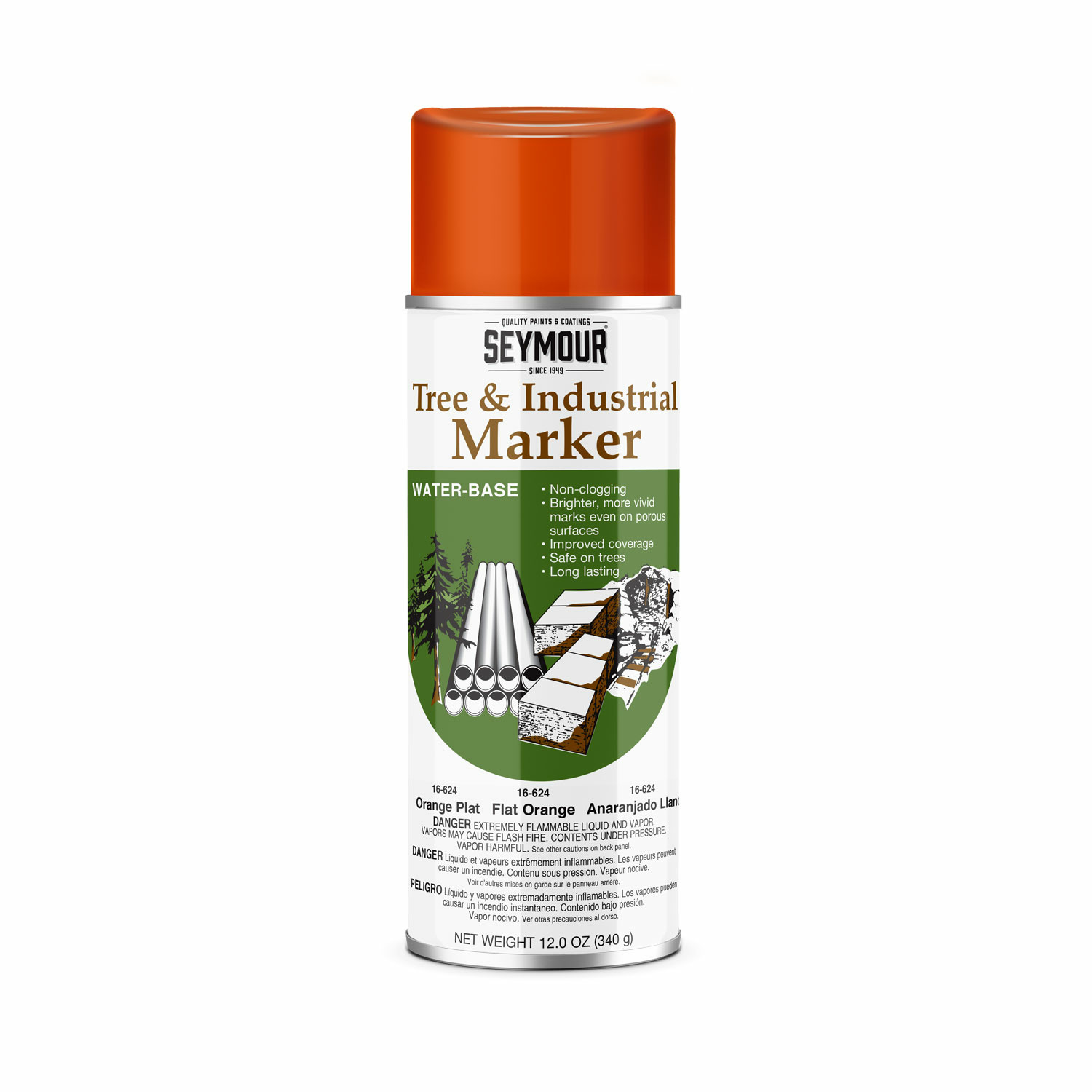 16-624 Seymour Tree & Industrial Marking Paint, Orange (12 oz)